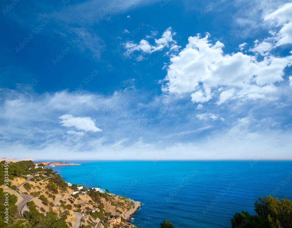 Ibiza Es Cubells Mediterranean view in san Jose