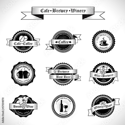 Retro Labels Set - Isolated On White Background