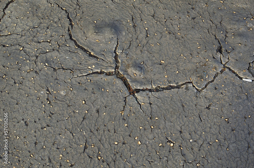 Old cracked asphalt.