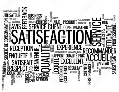 Nuage de Tags "SATISFACTION" (service client qualité garantie)