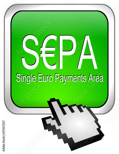 SEPA - Single Euro Payments Area - Button mit Cursor