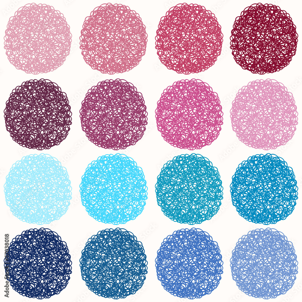 Seamless pattern with colored circles on a white background. Seamless pattern with colored circles on a white background.