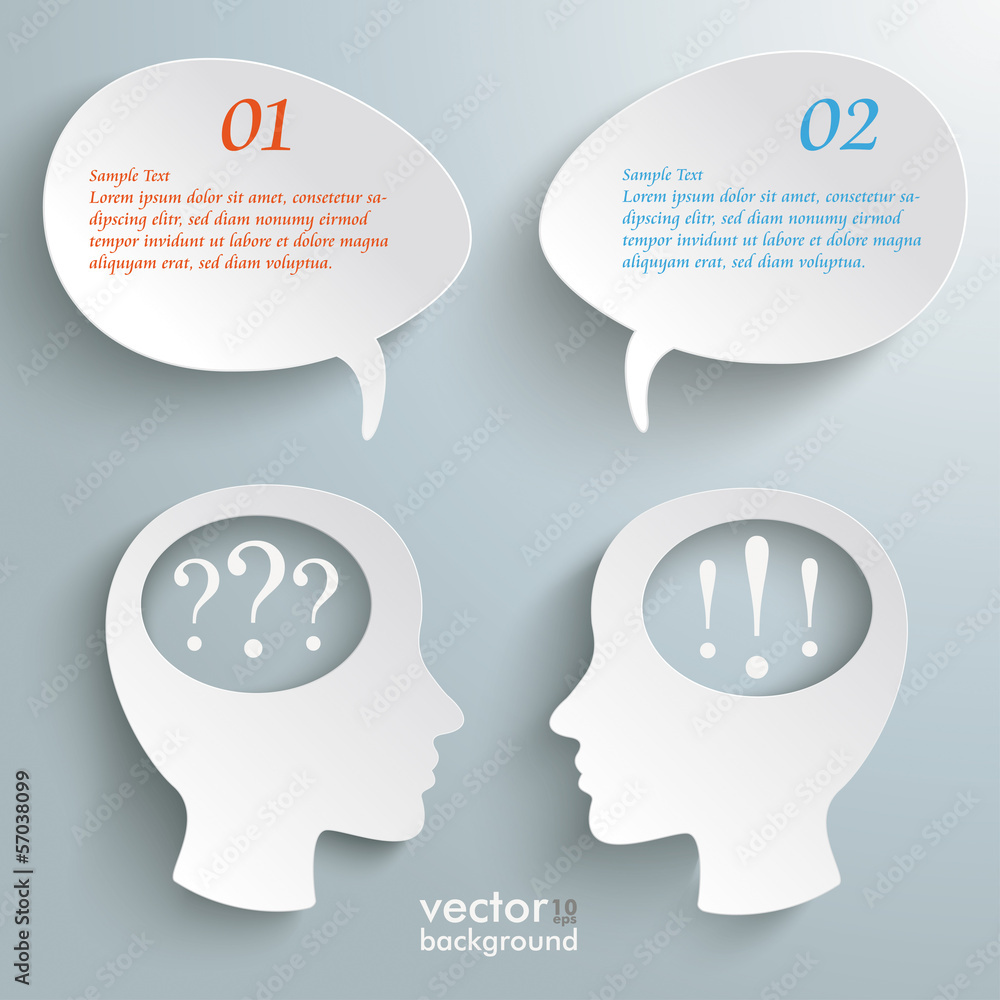 Two Head Speech Bubble Question Anwser Two Head Speech Bubble Question Anwser