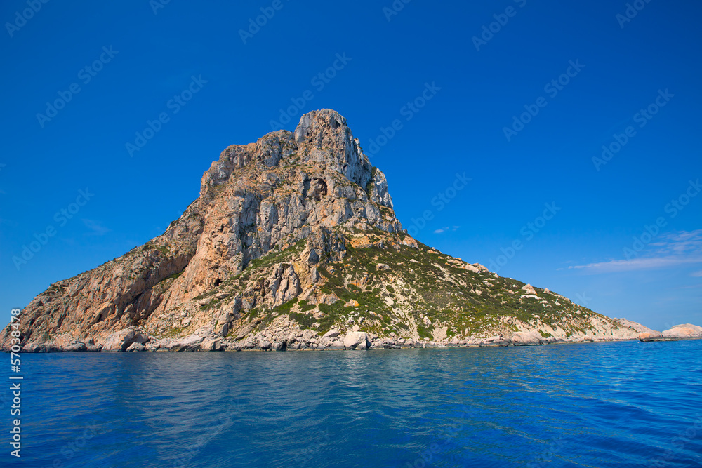 Es Vedra island of Ibiza close view from boat