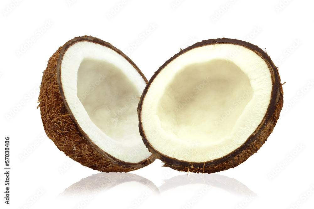 halves of coconut halves of coconut