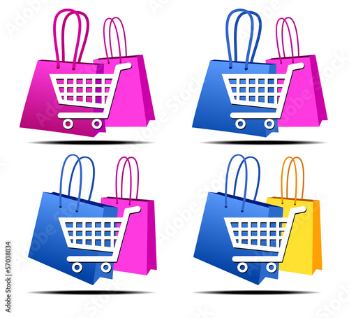 Selection of Shopping on the Internet Icons