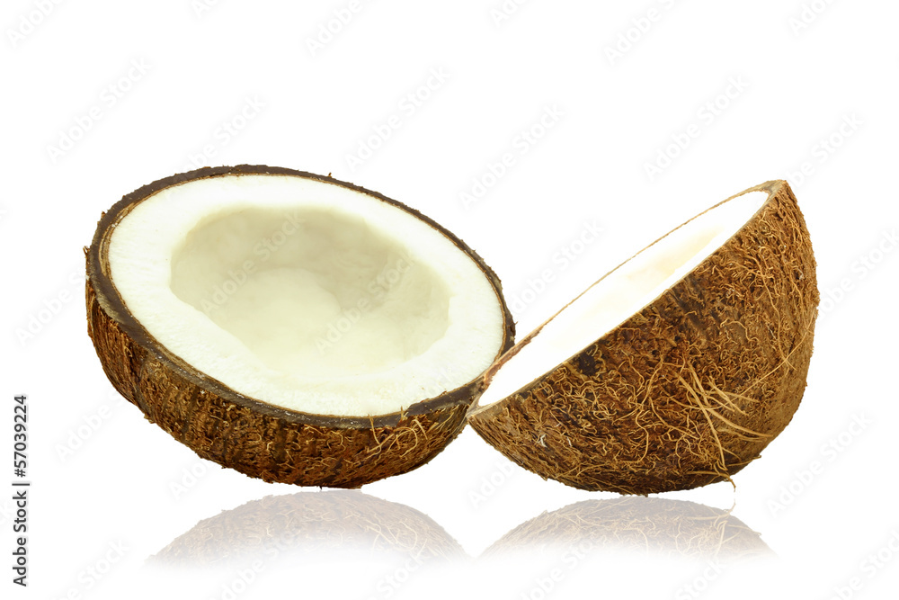 halves of coconut halves of coconut