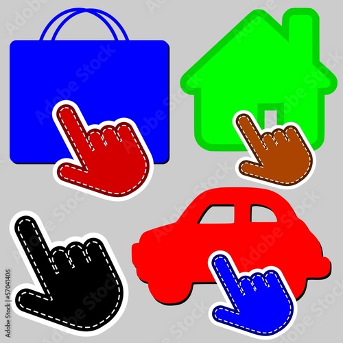 ICONE COMMERCIO ELETTRONICO PUNTATORE MANINA