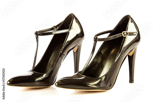 High heel women shoes on white background