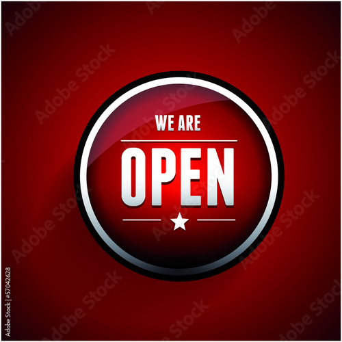 We are open sign button