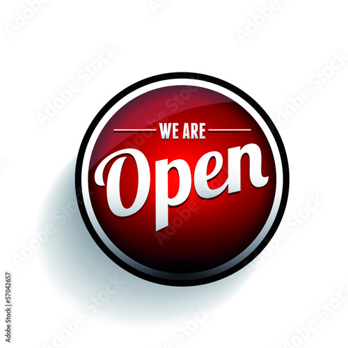 We are open sign button