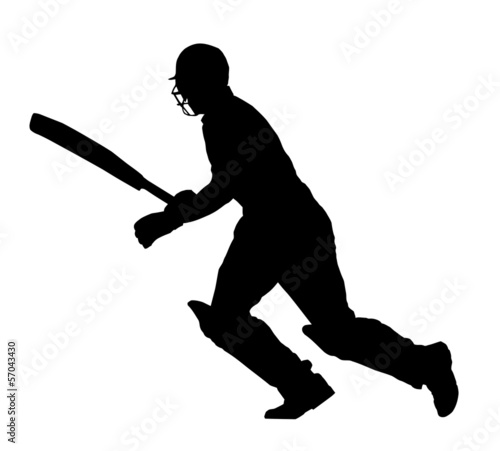 Sport Silhouette - Cricket Batsman Running