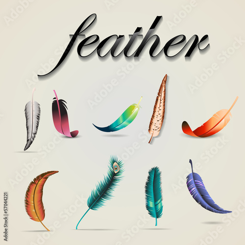 Feather Icons Set - Isolated On Gray Background