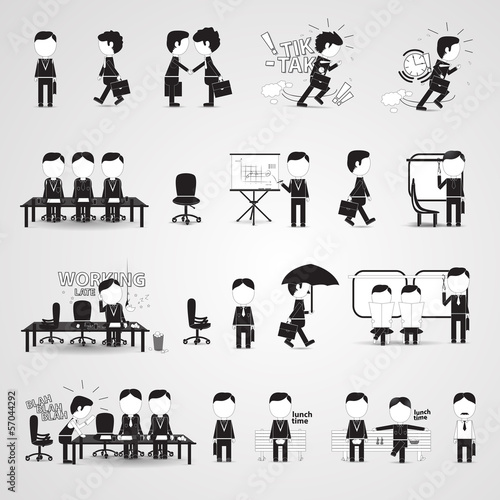 Business People Set - Isolated On Gray Background