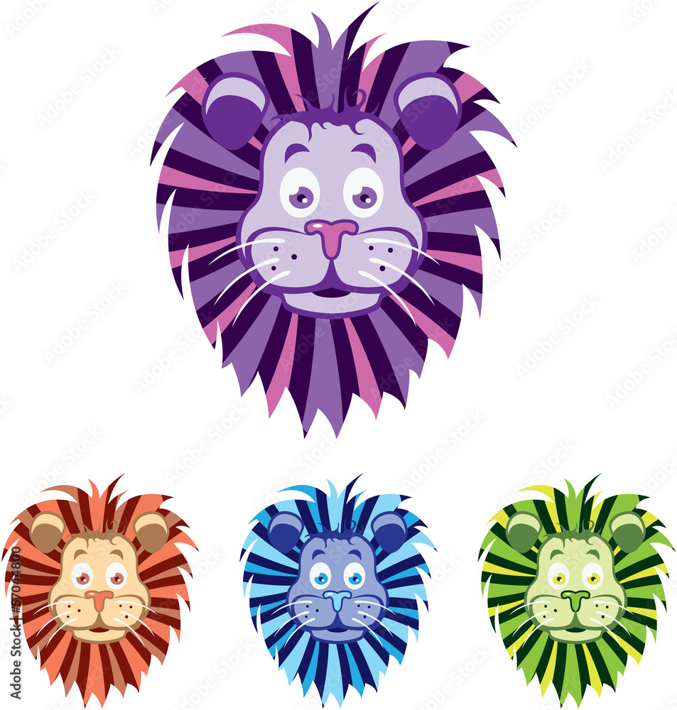 Lion head cartoon