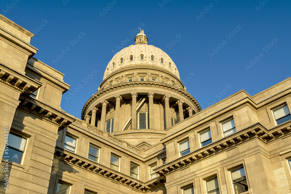 Close up view of a state capital building