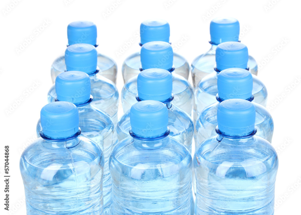 plastic bottles of water isolated on white plastic bottles of water isolated on white