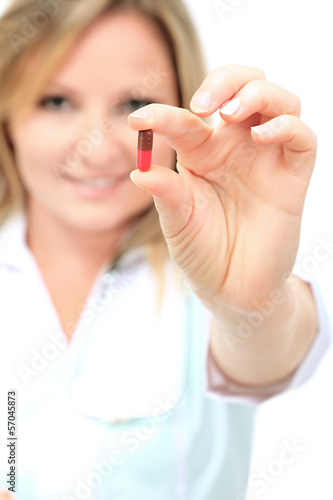 Young beautiful doctor with...