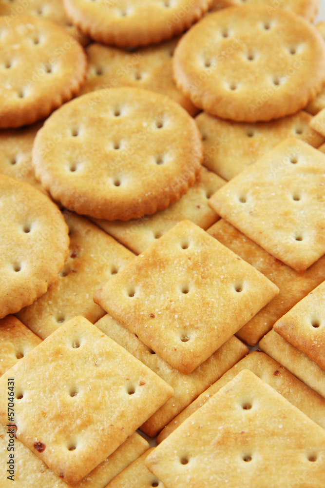 Delicious crackers close up Delicious crackers close up