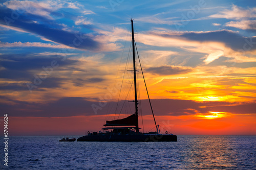 Ibiza san Antonio Abad catamaran sailboat sunset