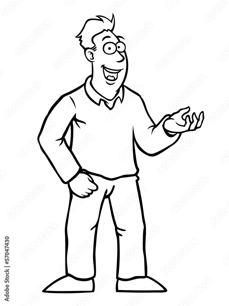 Black and white man smiling and showing something Black and white man smiling and showing something