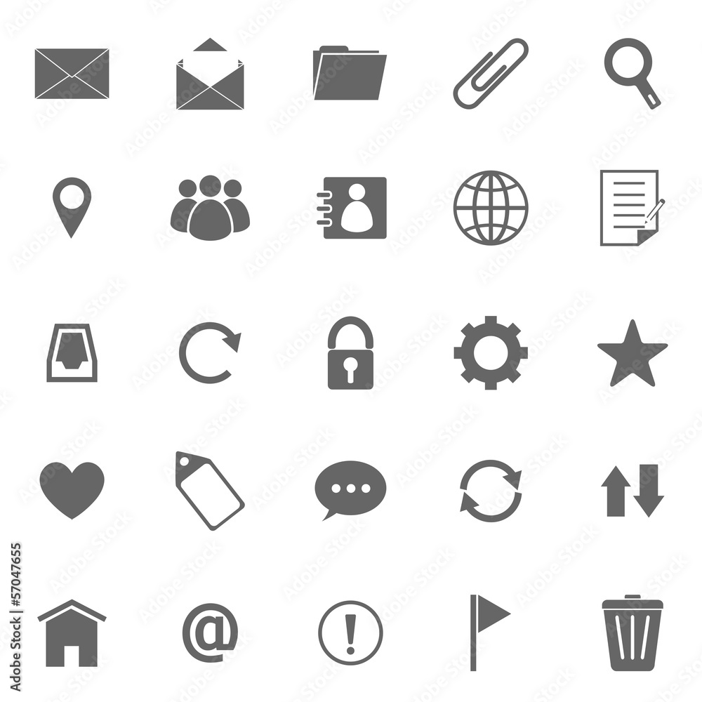 Mail icons on white background