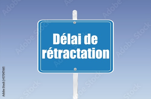 panneau délai de rétractation