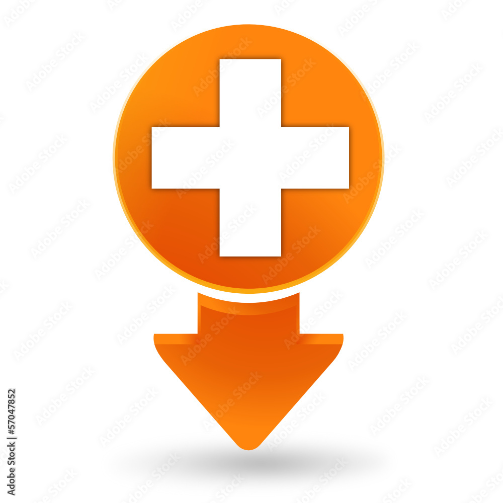 Fototapeta premium premiers secours sur signet orange