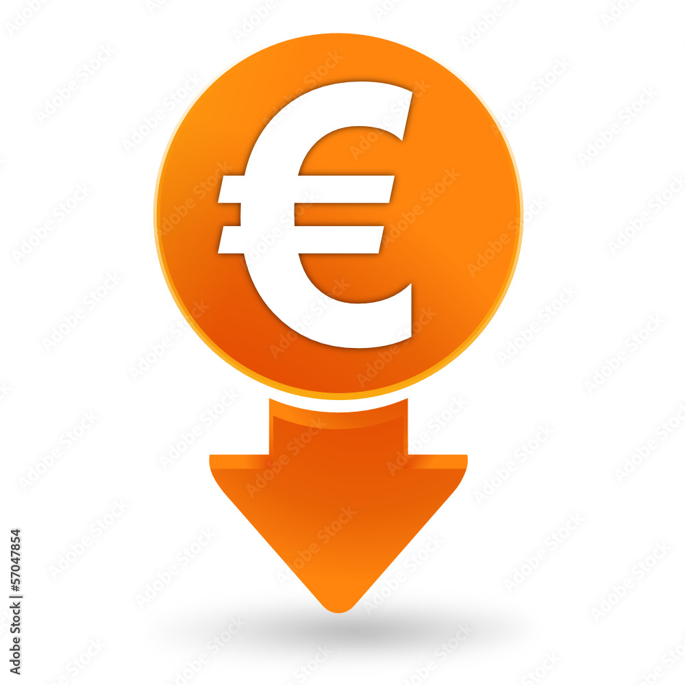 Fototapeta premium euros sur signet orange