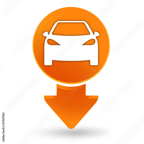 voiture sur signet orange