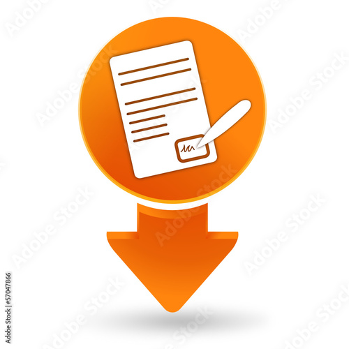 signature sur signet orange