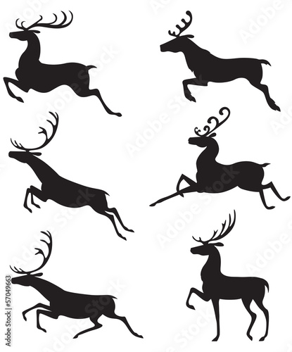 Set silhouette deer