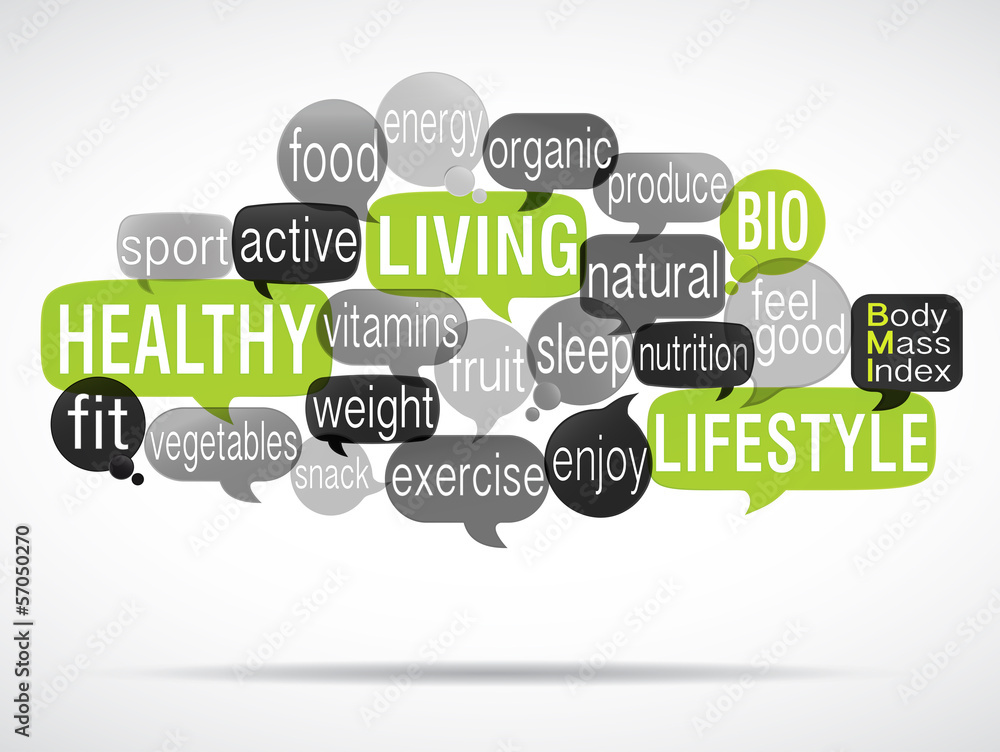 word cloud : healthy living green