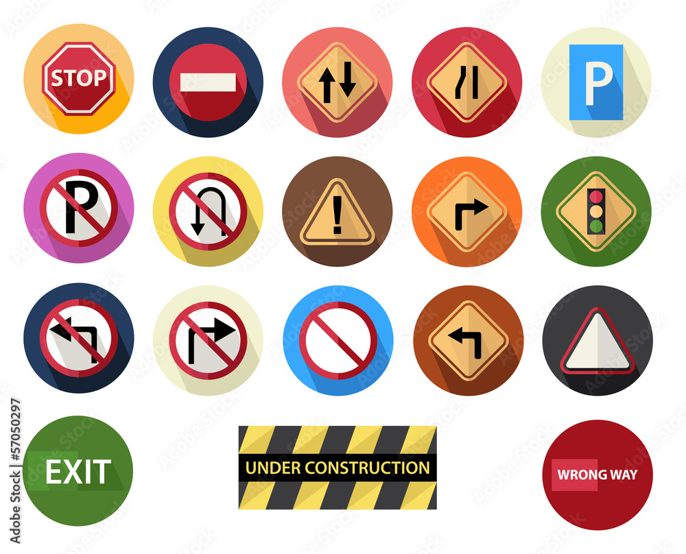 round icons set 4 traffic sign round icons set 4 traffic sign