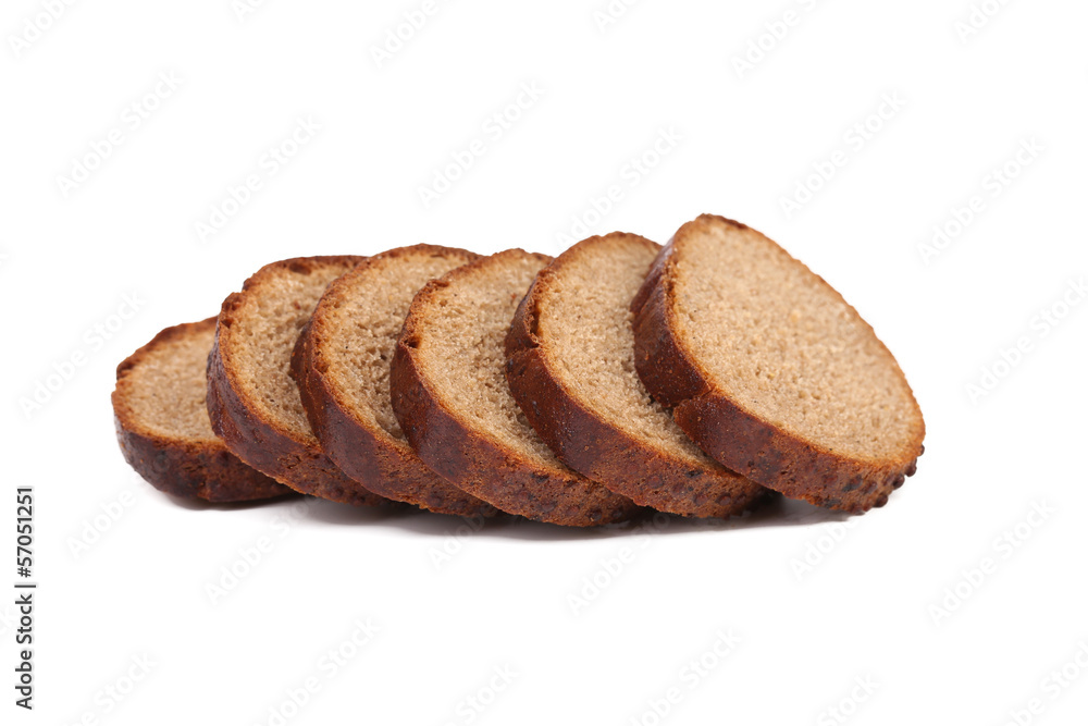 Close up of brown bread slices. Close up of brown bread slices.