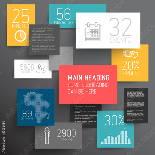 Vector abstract rectangles infographic template