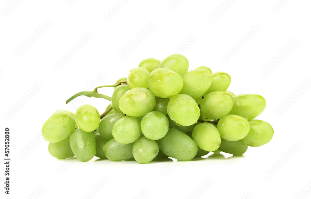 Bunch of ripe and juicy green grapes