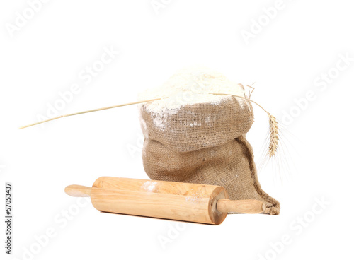 Composition of wheat flour in sack.