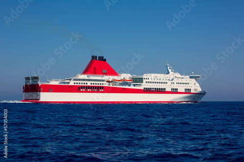 Mediterranean sea curise boat in red photo