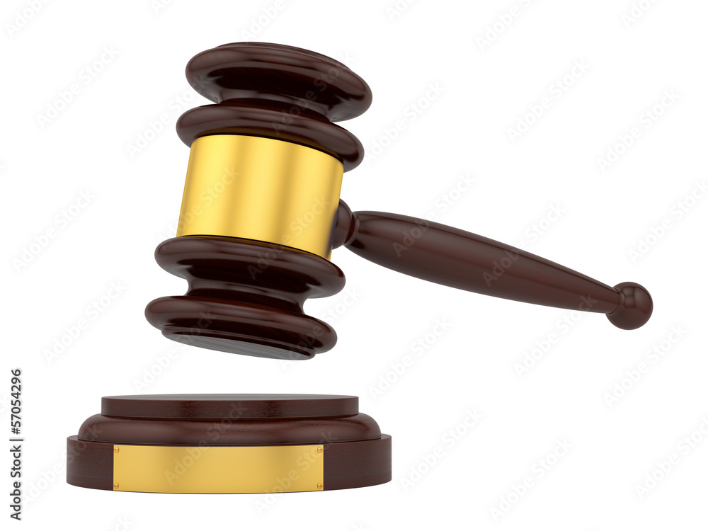 render of a judge gavel, isolated on white render of a judge gavel, isolated on white