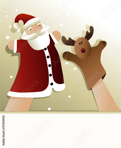 Christmas puppet show with Santa Claus
