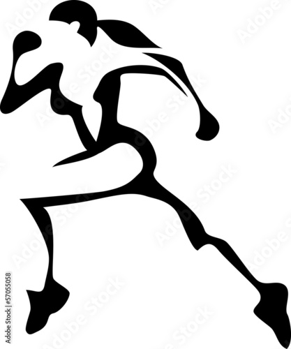 stylized running woman