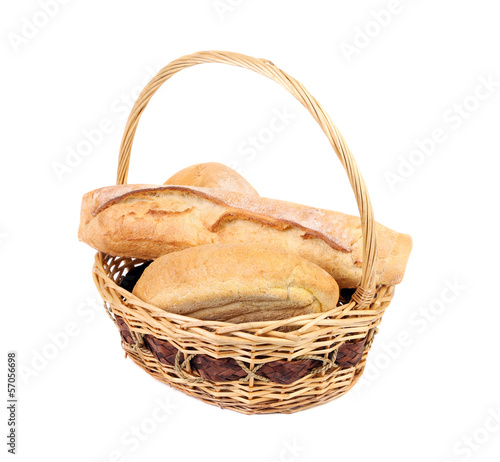 White bread in basket.