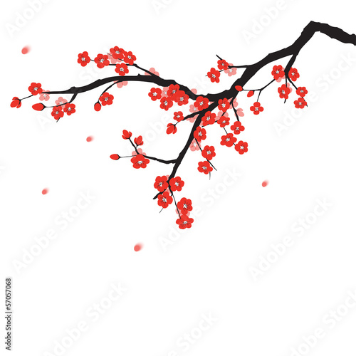 Plum blossom in Chinese painting style