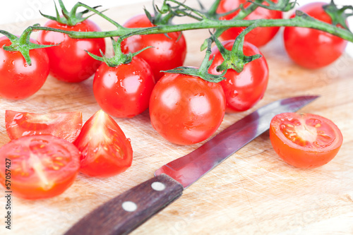 fresh tomatoes old knife