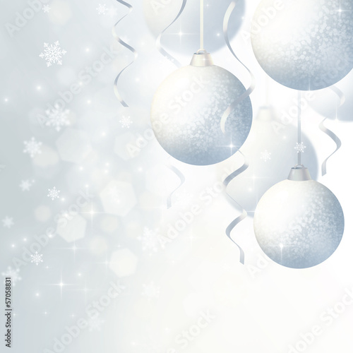 Silver background with Christmas balls