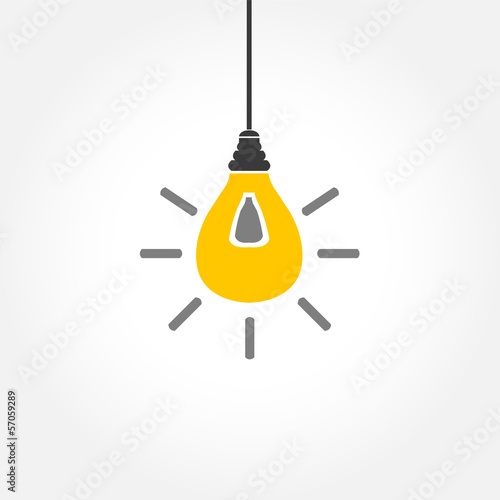 Yellow hanging light bulb