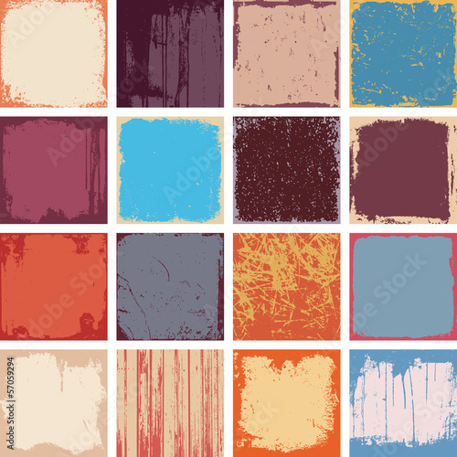 Grunge Square Backgrounds Vector