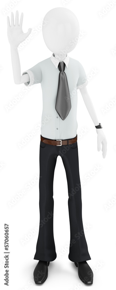 3d business man waving hand, meeting new people 3d business man waving hand, meeting new people