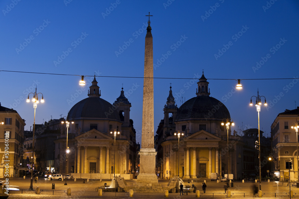 Naklejka premium Piazza del Popolo e il Tridente.